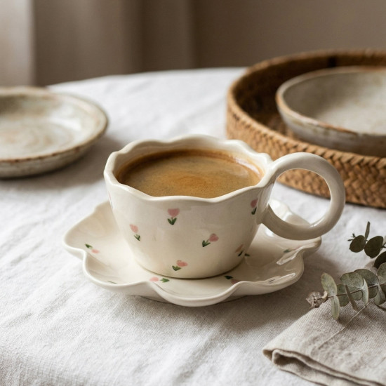 Porcelain Mug & Saucer